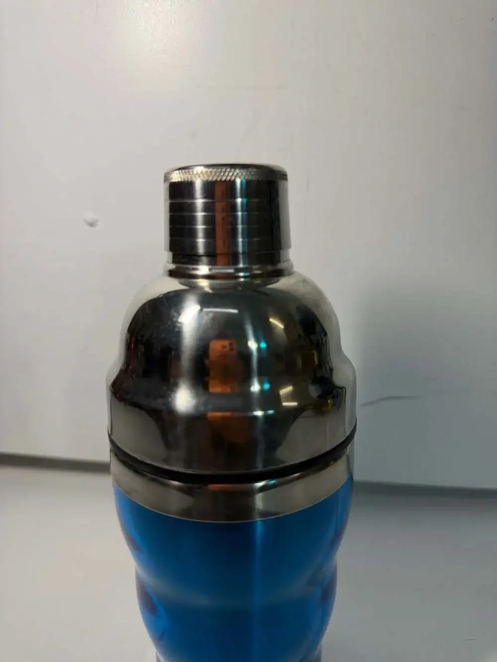 Cocktail Shaker, Blue and Stainless Steel